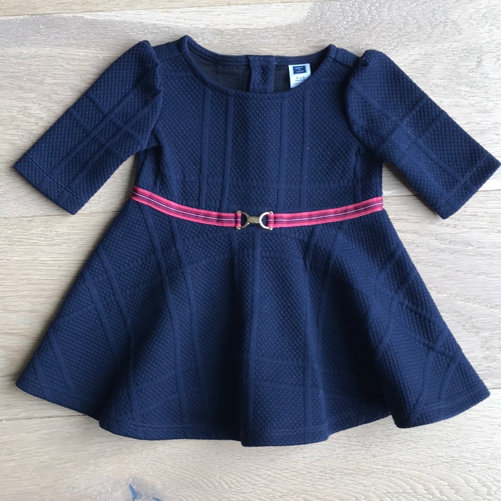 Janie & Jack navy belted dress
